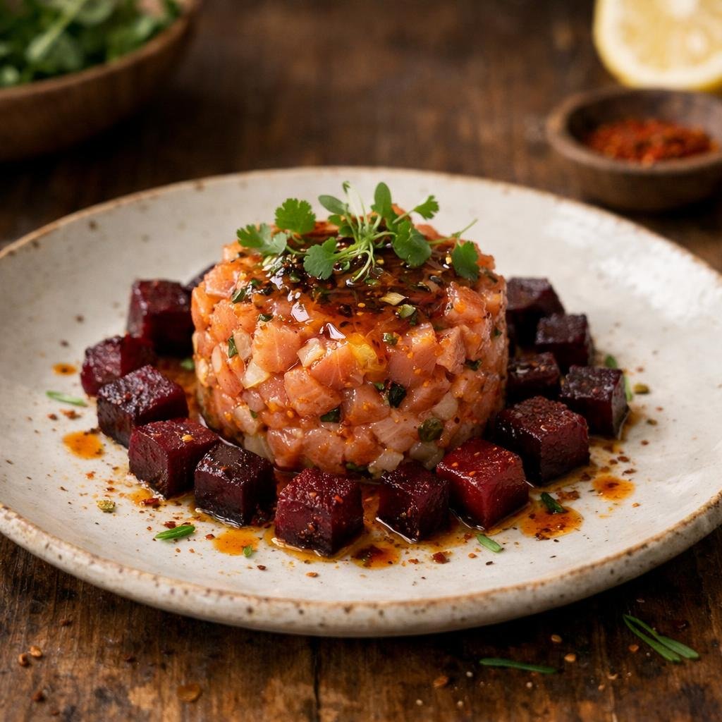 Tartare saumon betterave