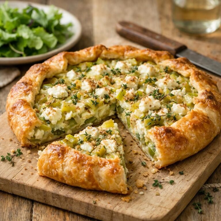Tarte aux poireaux et chèvre