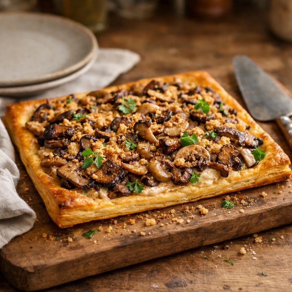 Tarte fine aux champignons