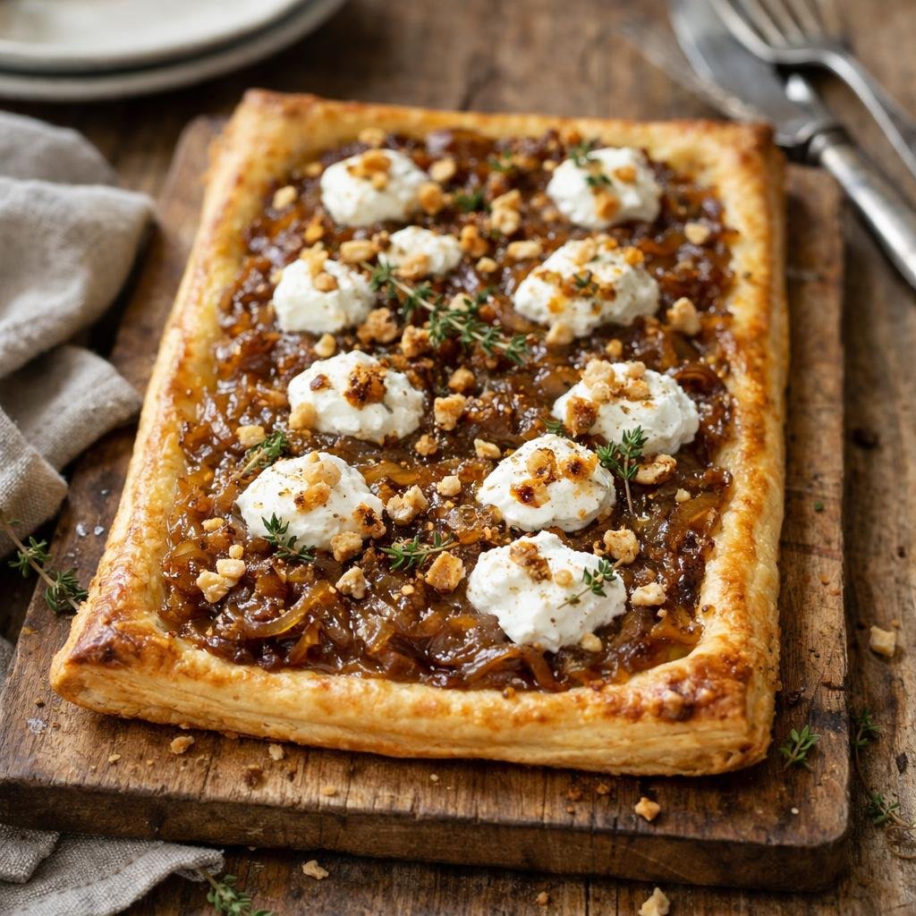 Tarte fine oignons chèvre
