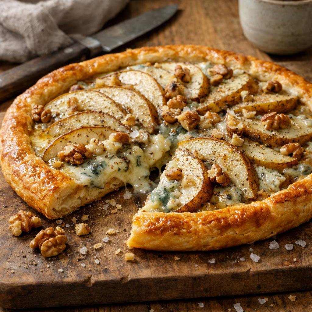 Tarte poire bleu noix