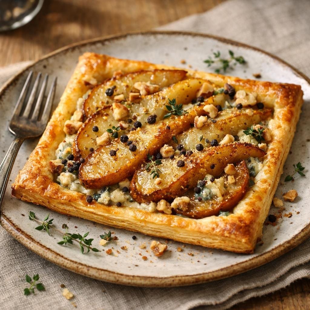tarte fine poires roquefort