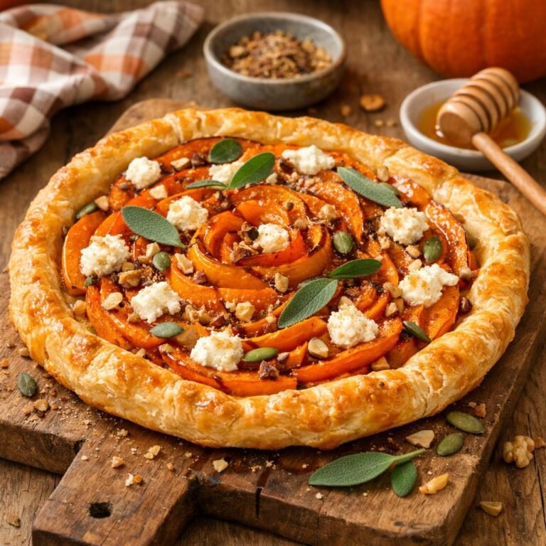 Tarte fine potimarron chèvre