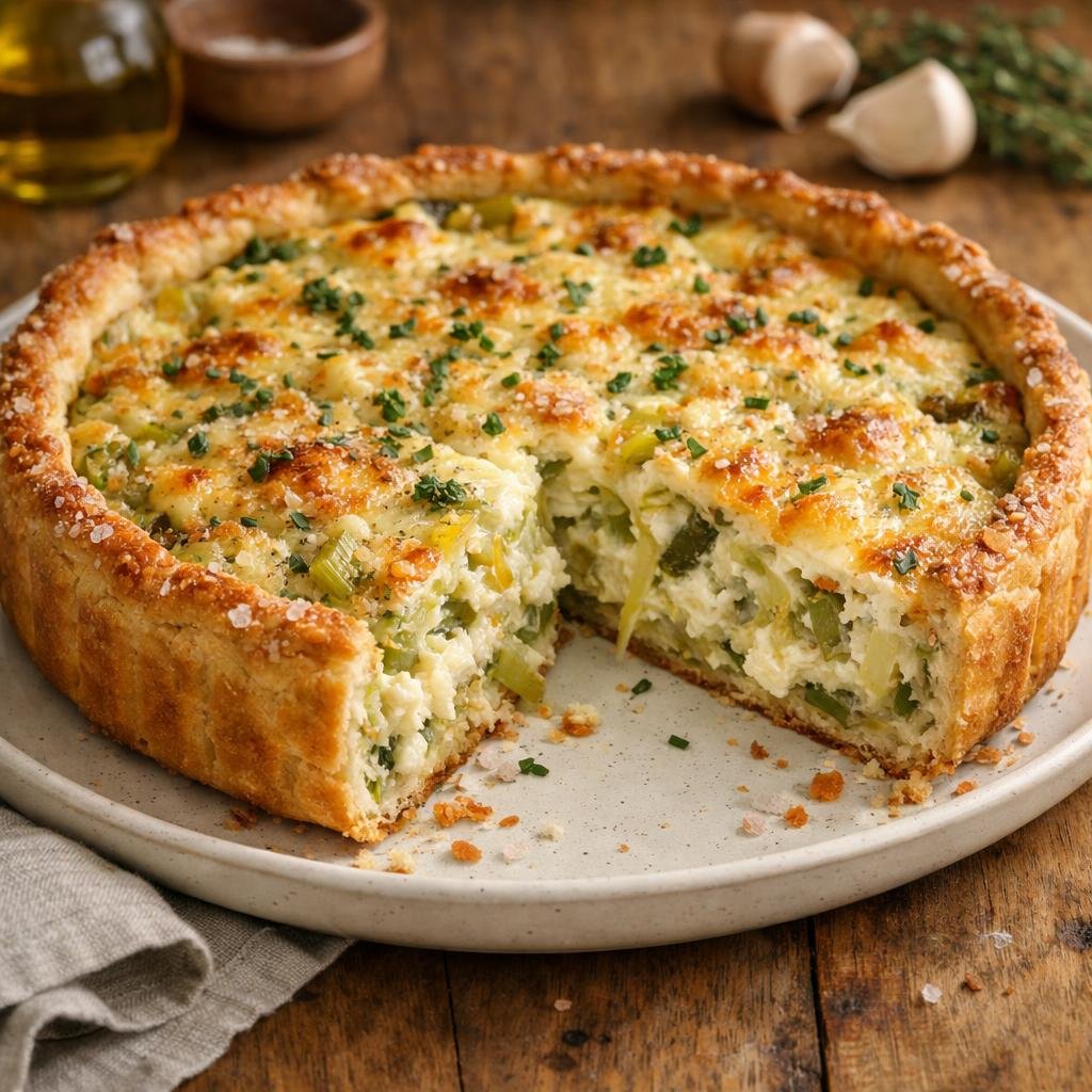 Tarte fondante poireaux chèvre