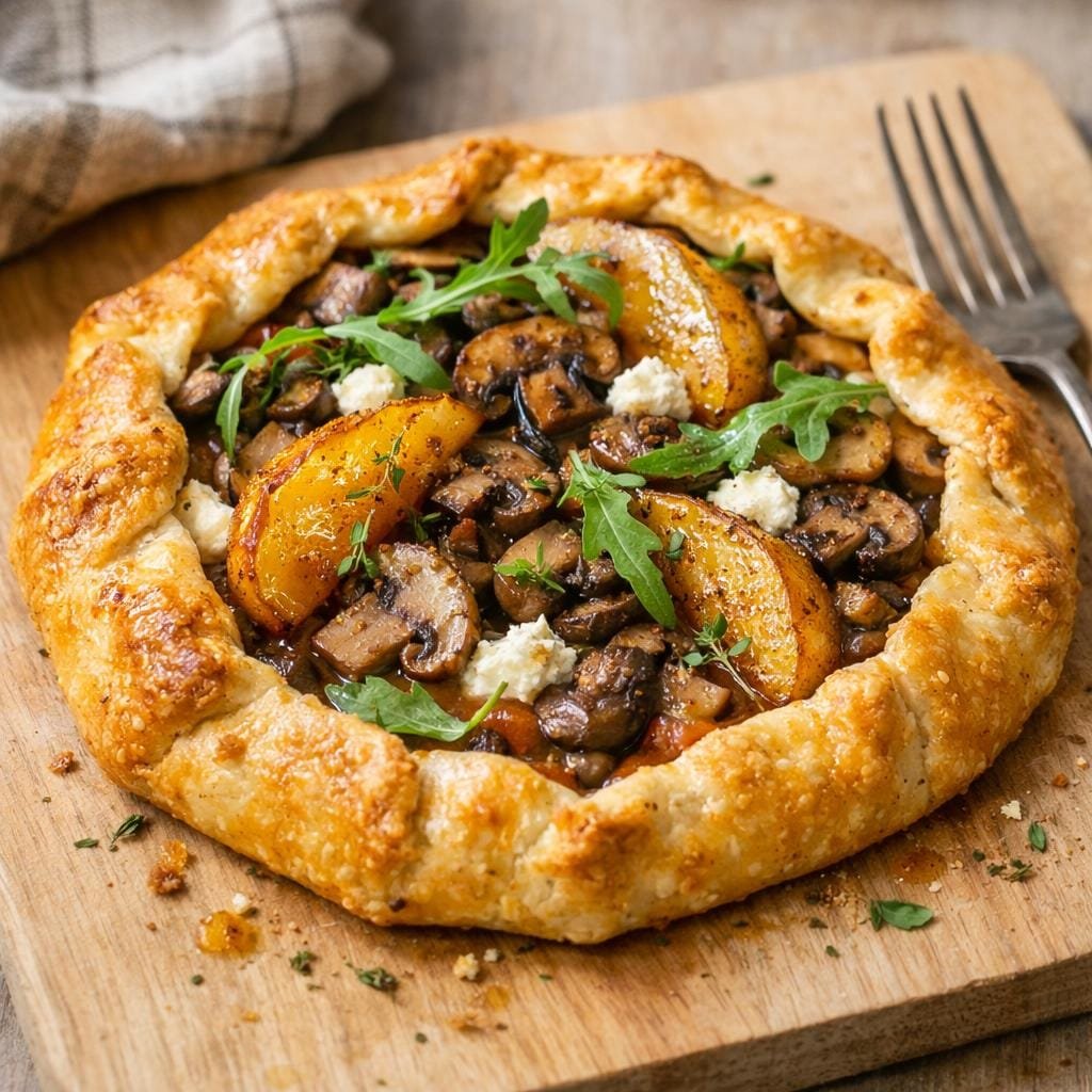 Tarte rustique aux champignons