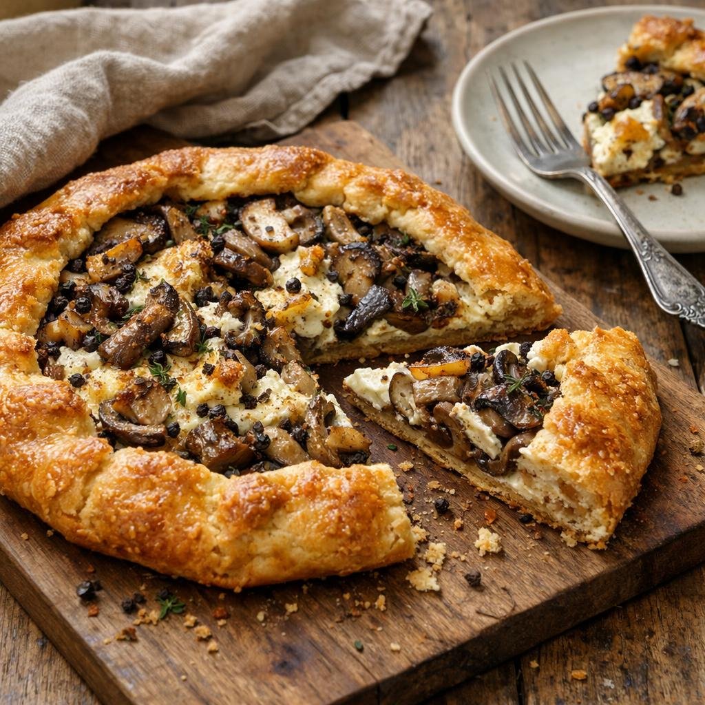 Tarte rustique aux champignons