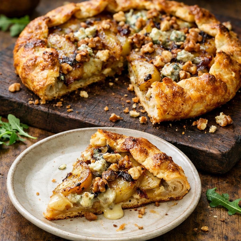 Tarte rustique poire bleu