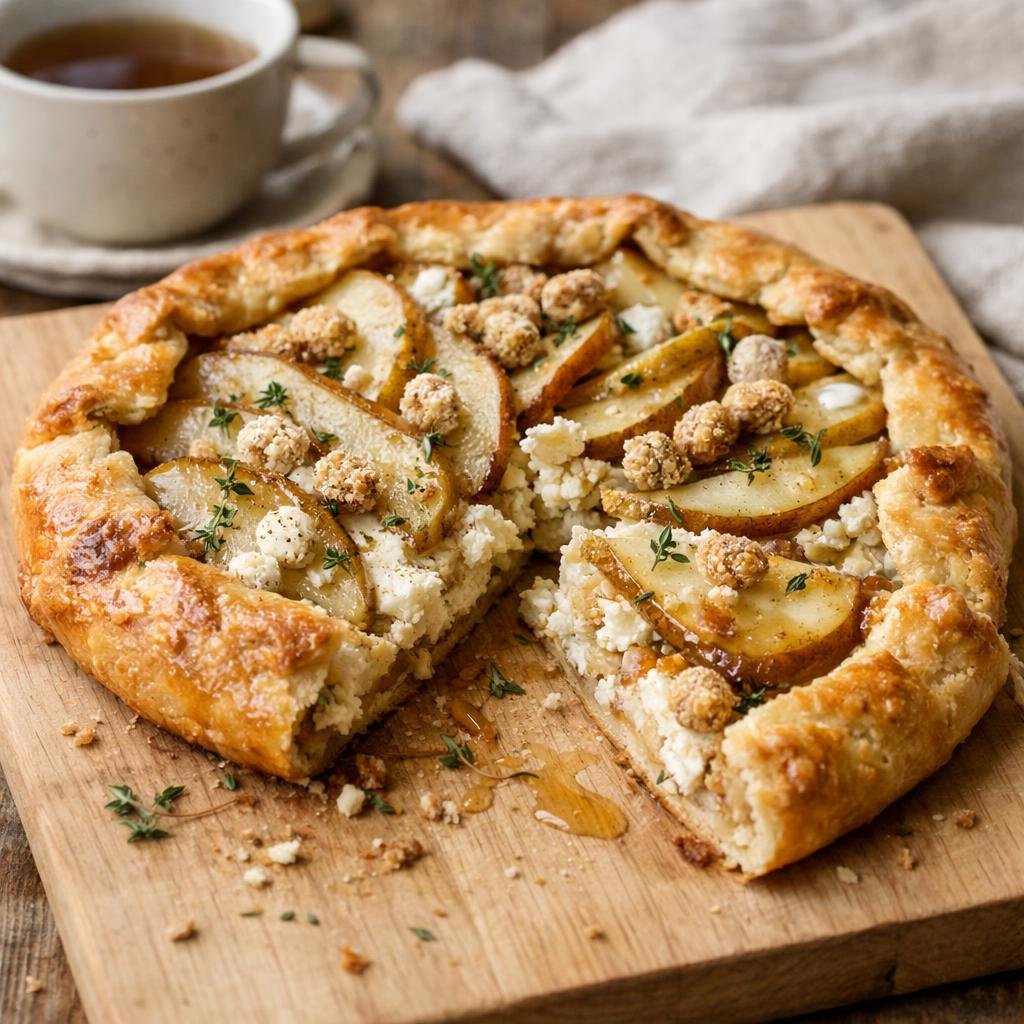 Tarte rustique poire chèvre