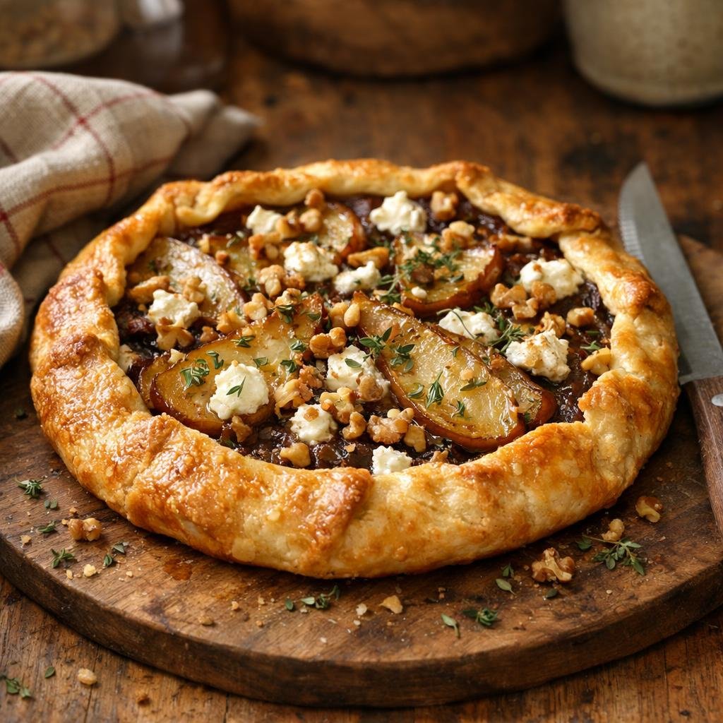 tarte rustique poire chèvre