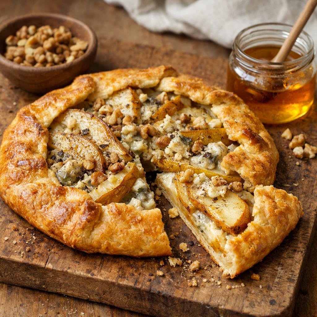 Tarte rustique poires roquefort