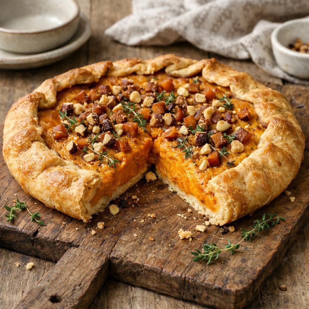 Tarte rustique potimarron kakis