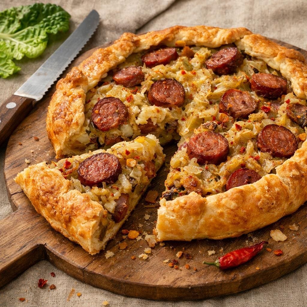 tarte saucisses et chou