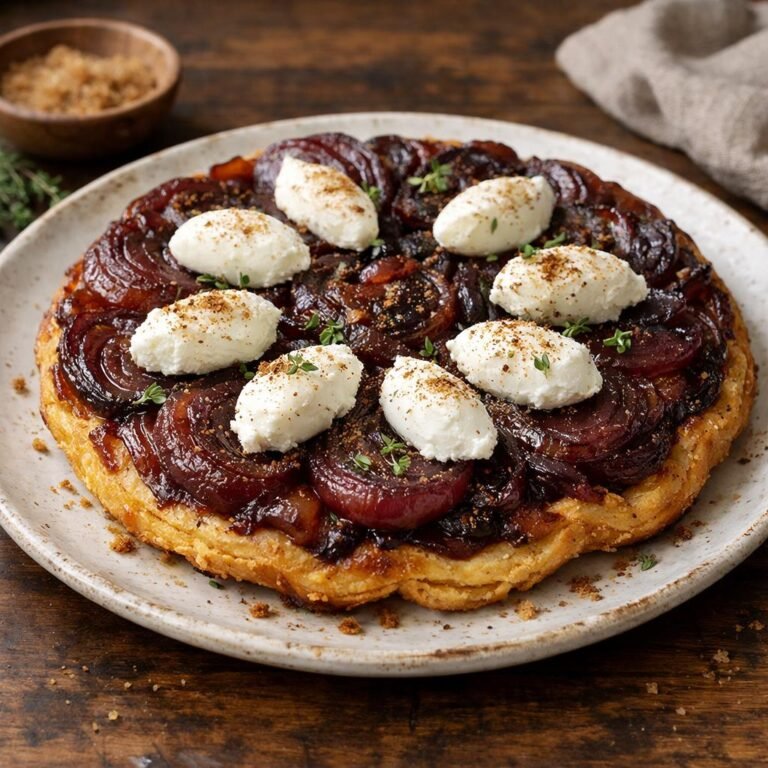 tarte tatin d'oignons rouges