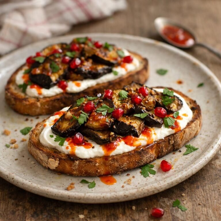Tartine aubergine labneh