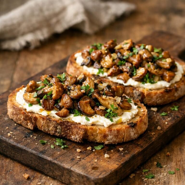 tartine champignons chèvre