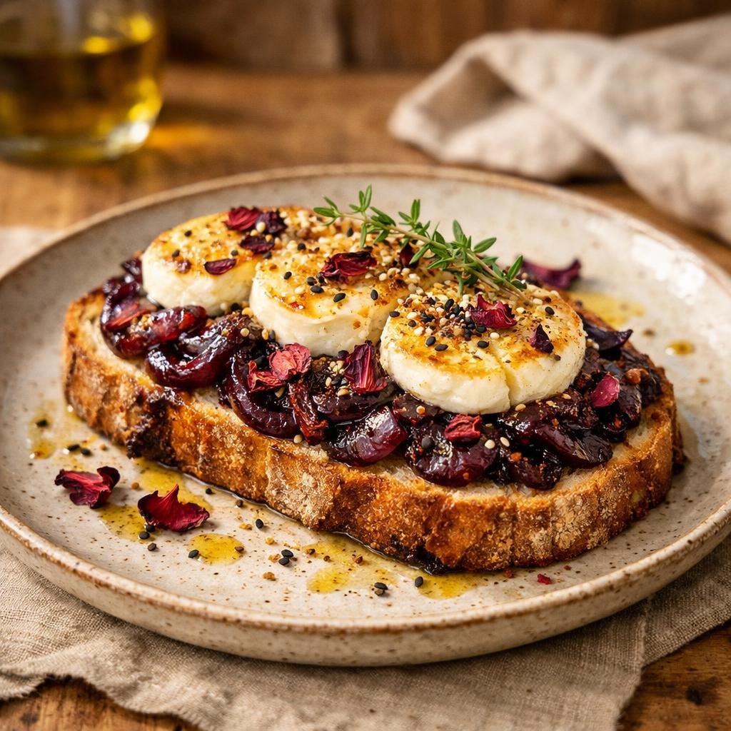 tartine chèvre oignon