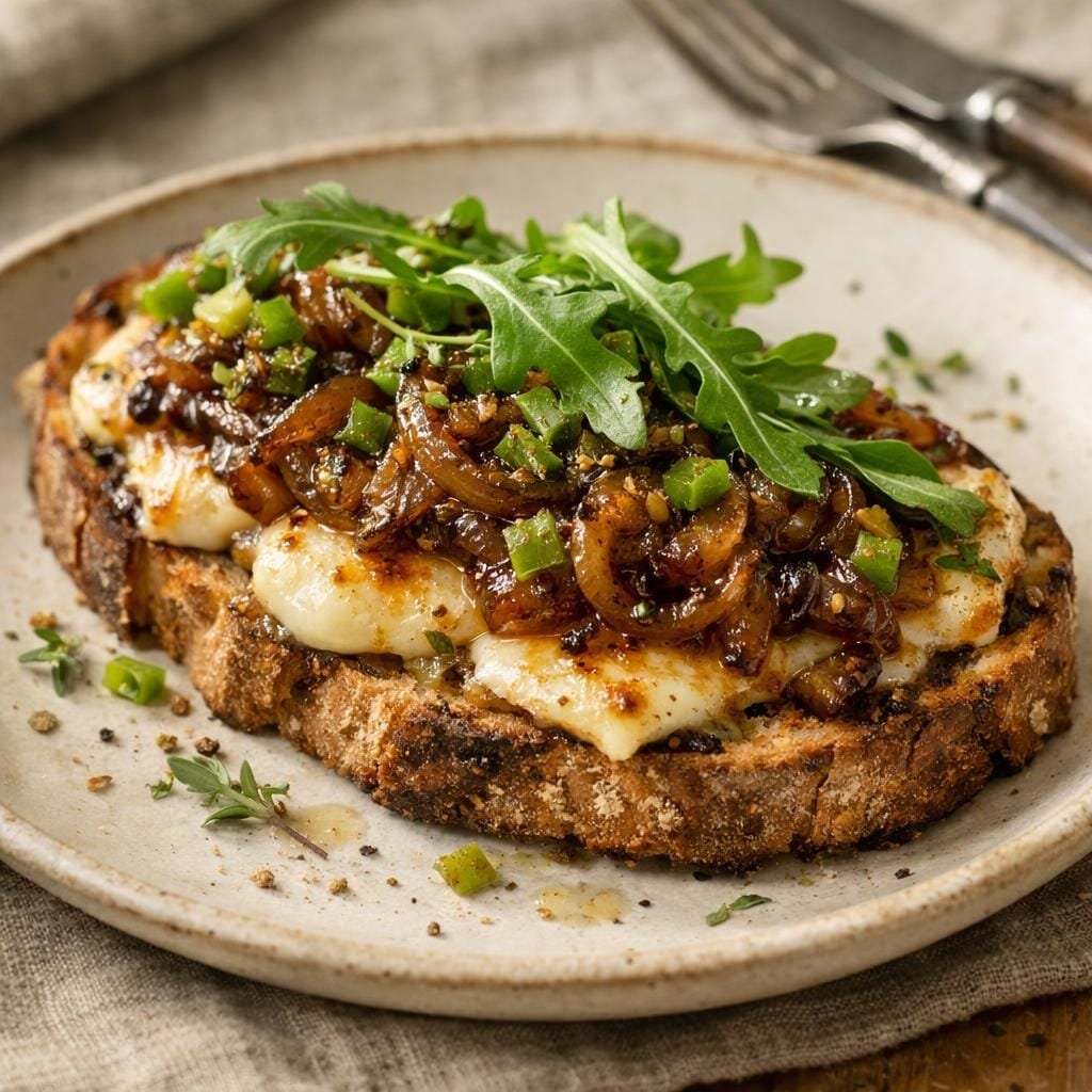 tartine chèvre poivron vert