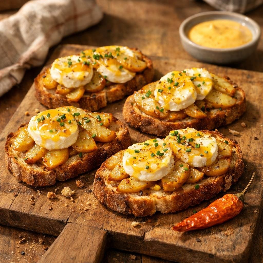 tartine chèvre poire