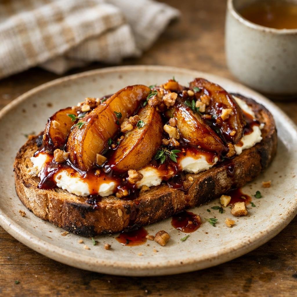 tartine chèvre poire