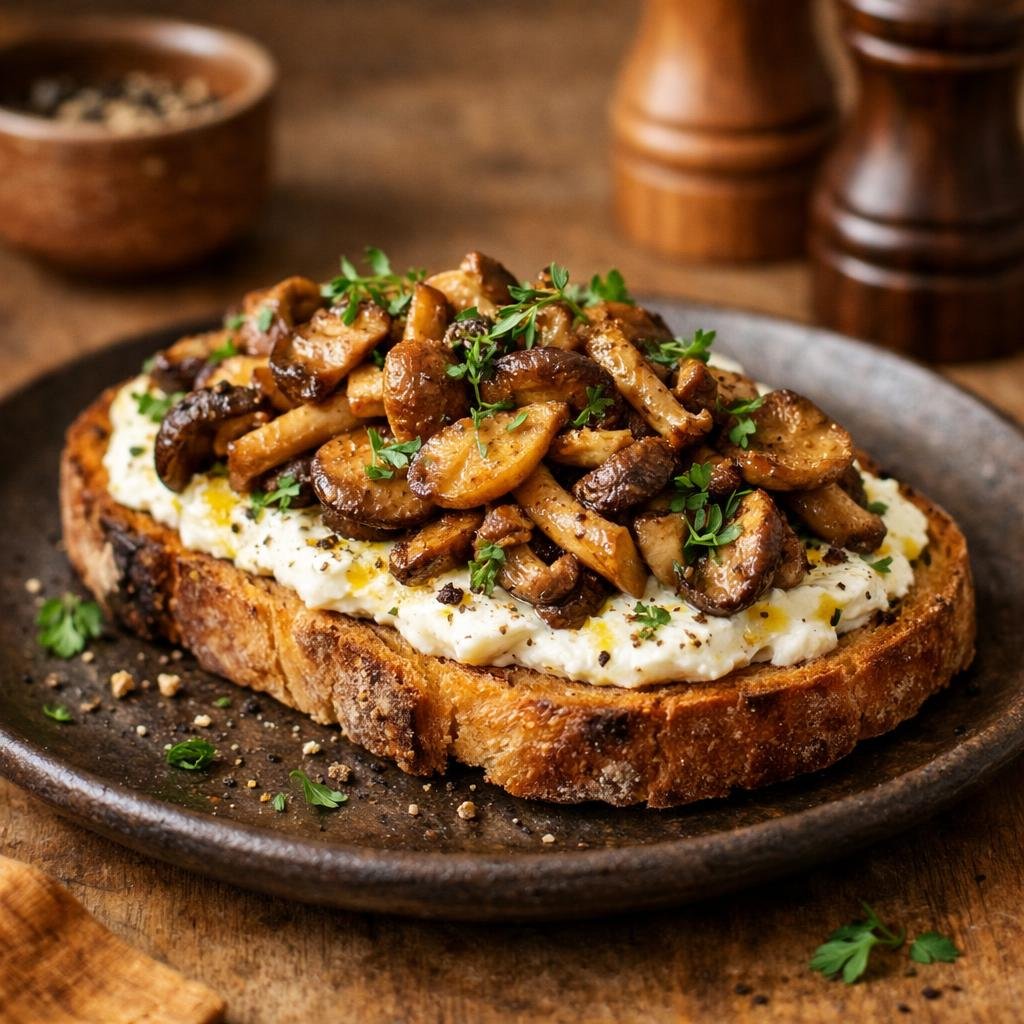 Tartine forestière à la ricotta