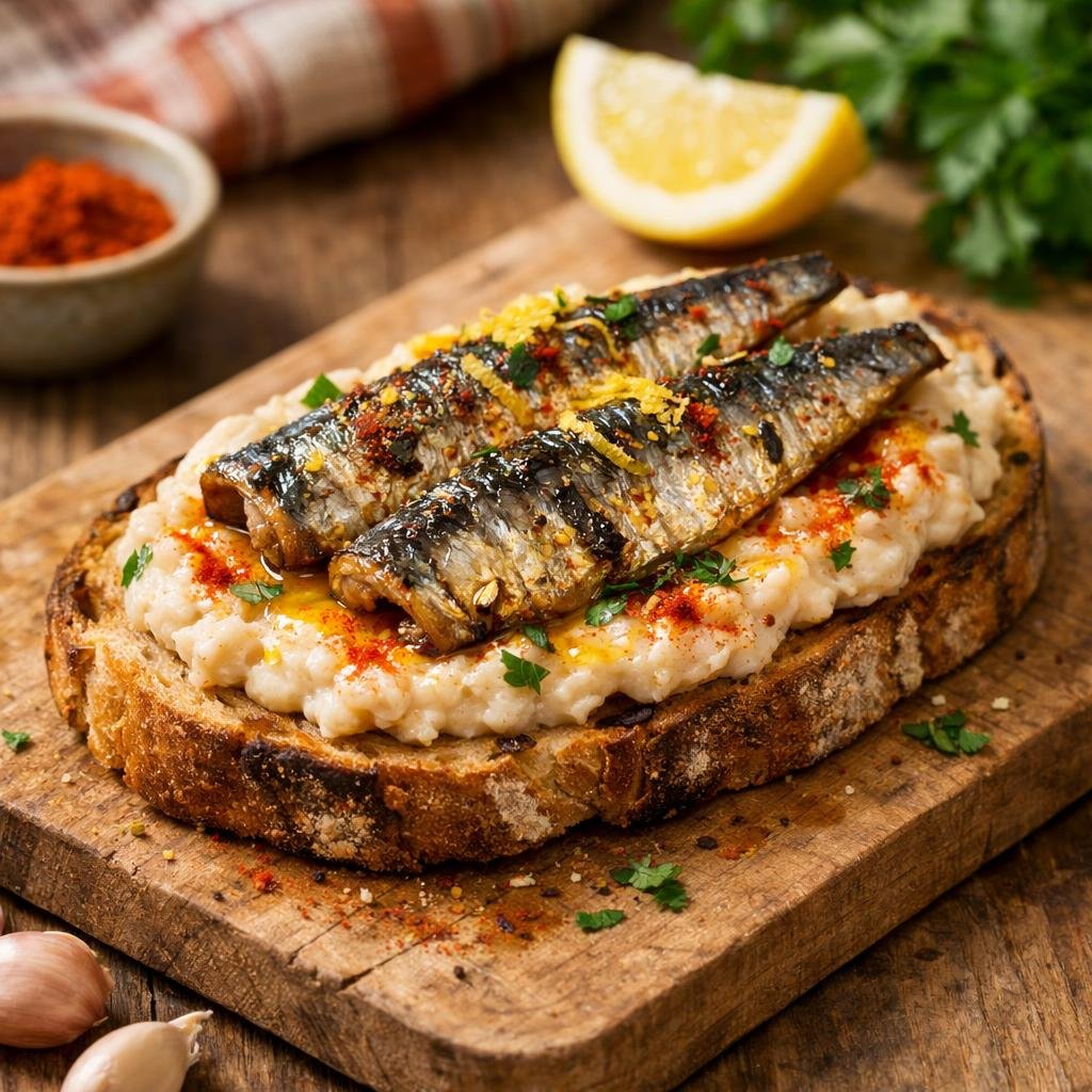 Tartine sardines grillées