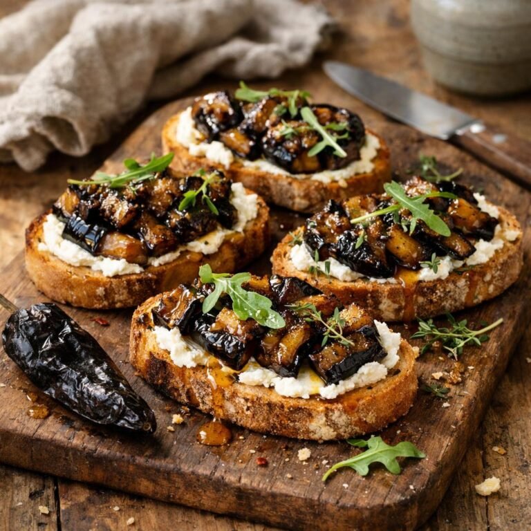 Tartines aubergine chèvre