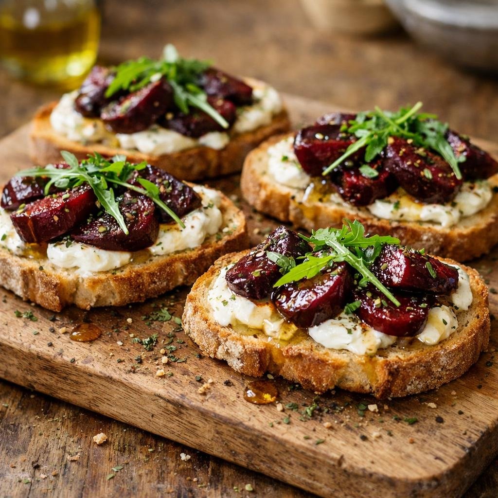 tartines chèvre betterave