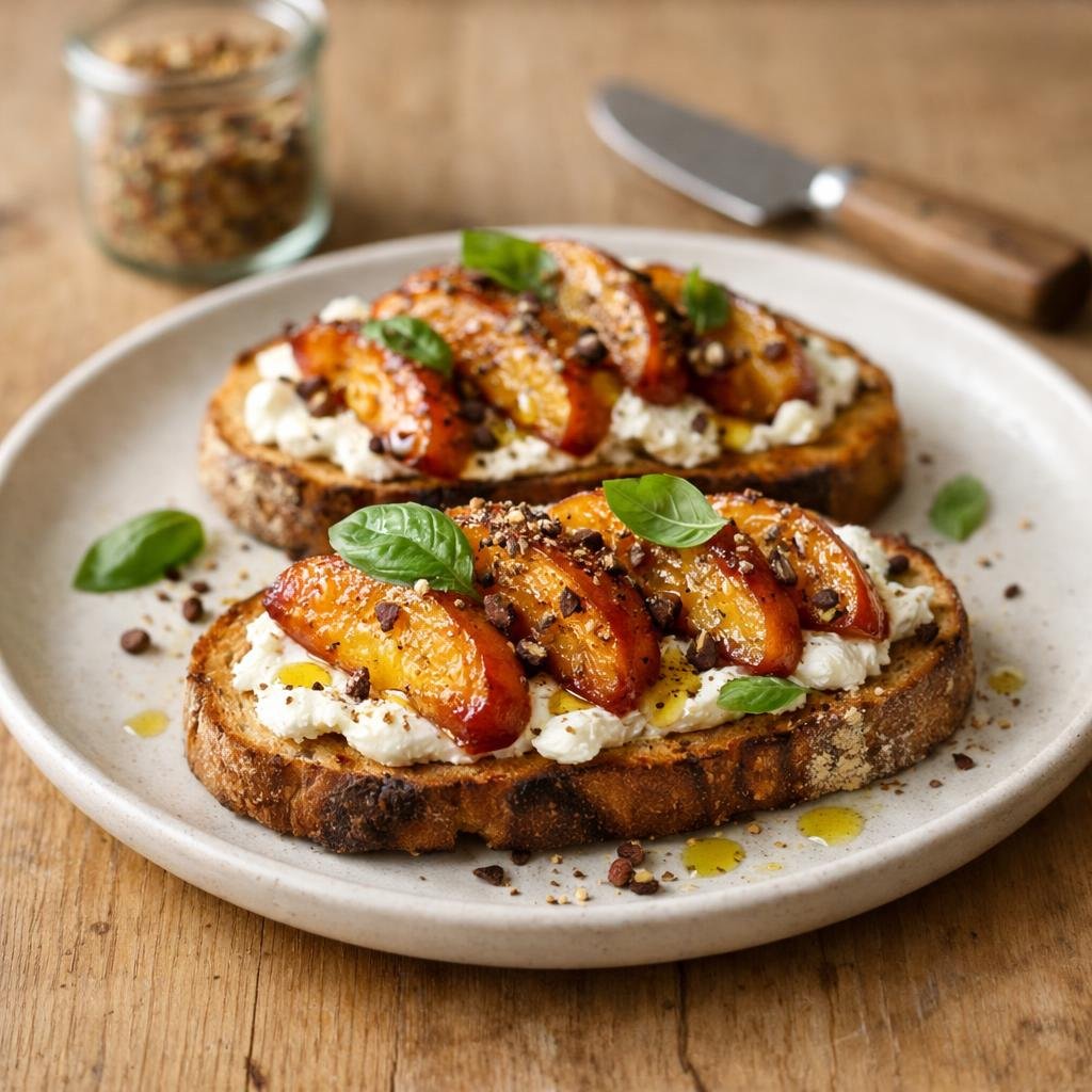 Tartines chèvre nectarines