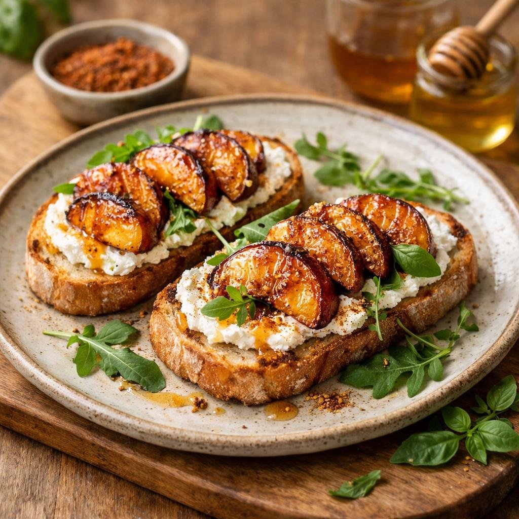 Tartines chèvre nectarines