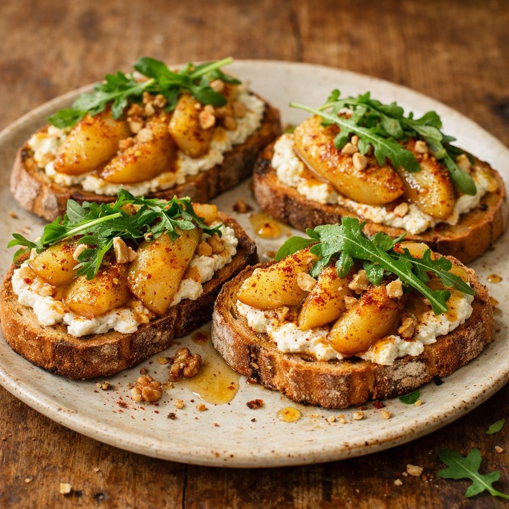 Tartines chèvre poire