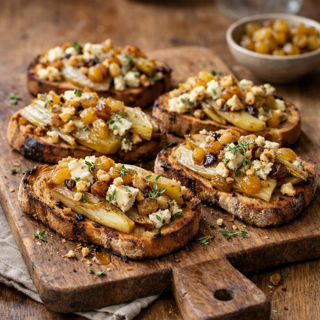 Tartines endive roquefort