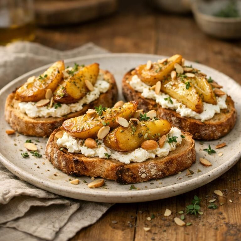 Tartines poire ricotta