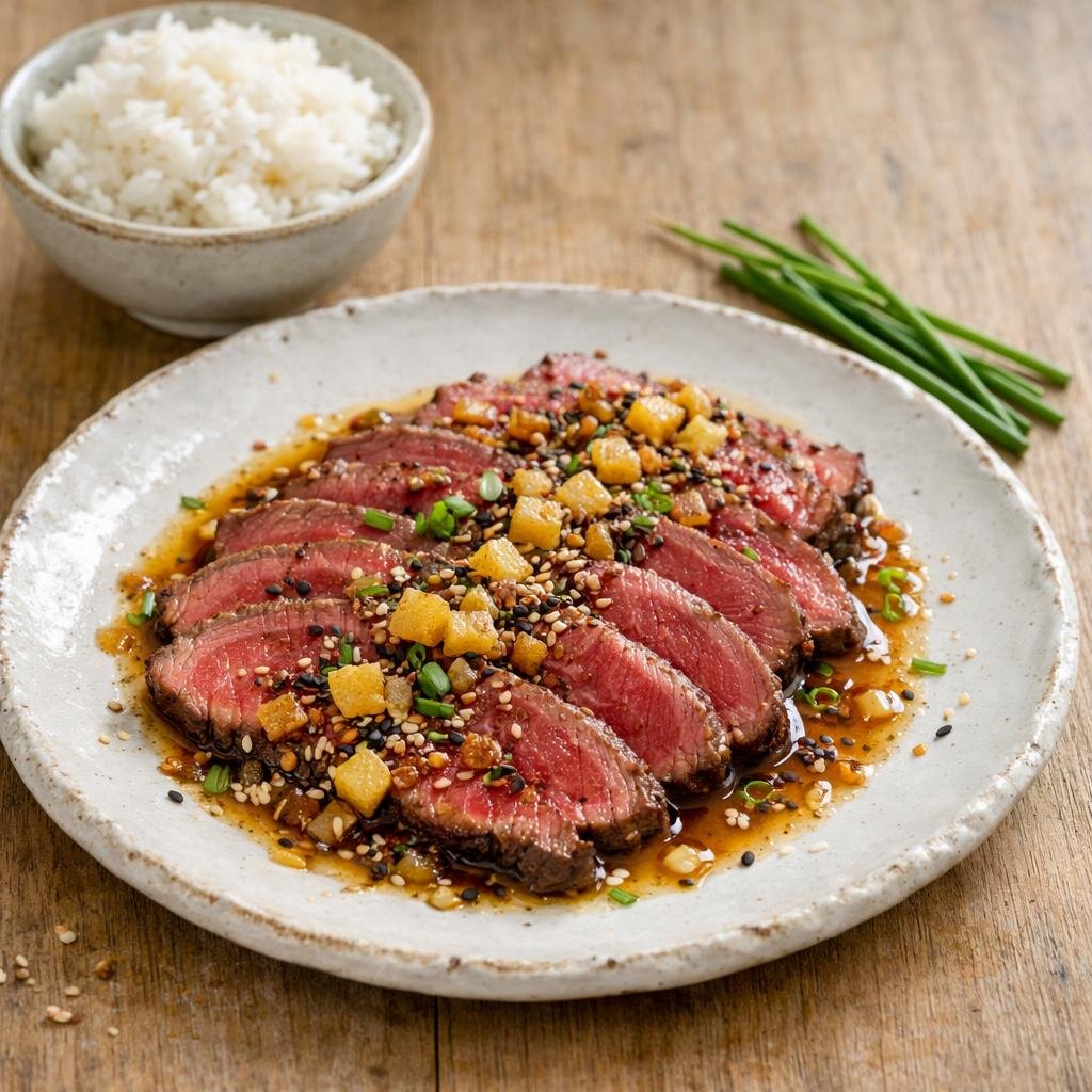 Tataki de bœuf gingembre
