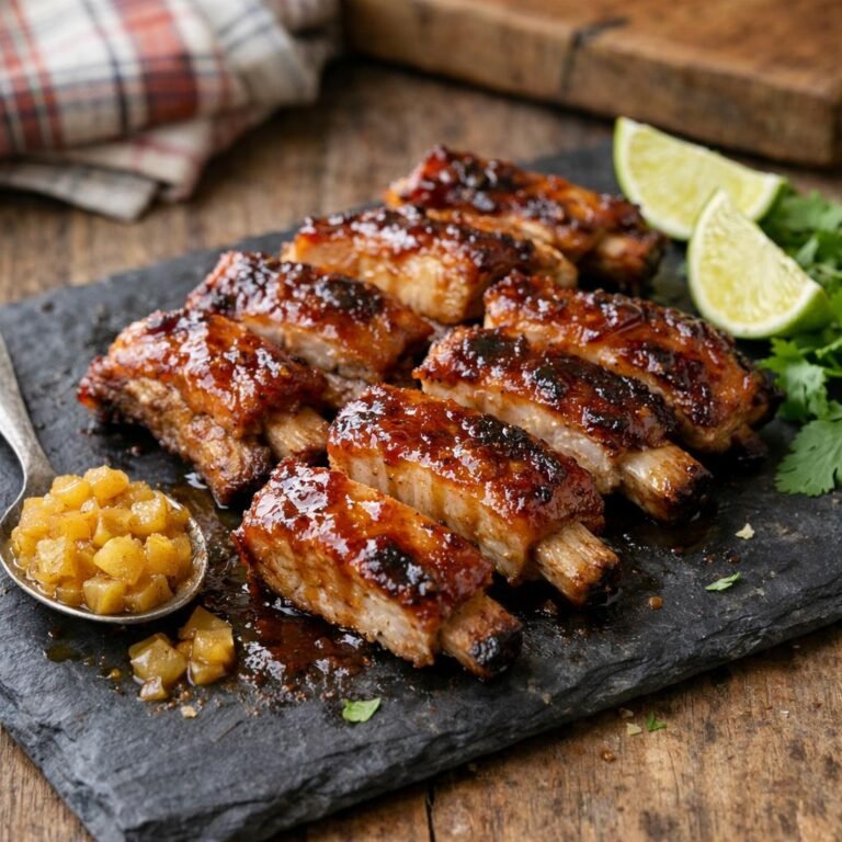 travers de porc caramélisés