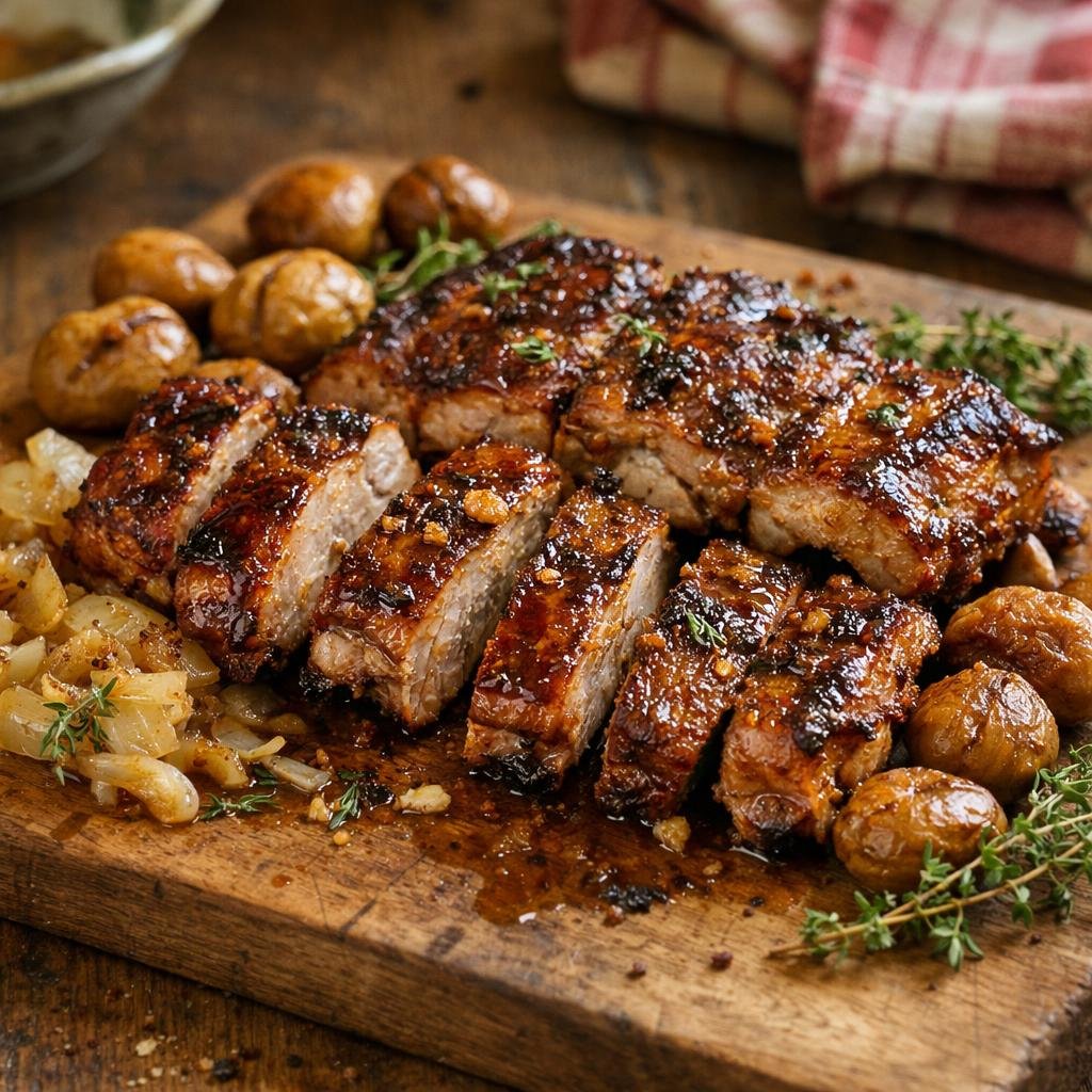 Travers de porc rôtis