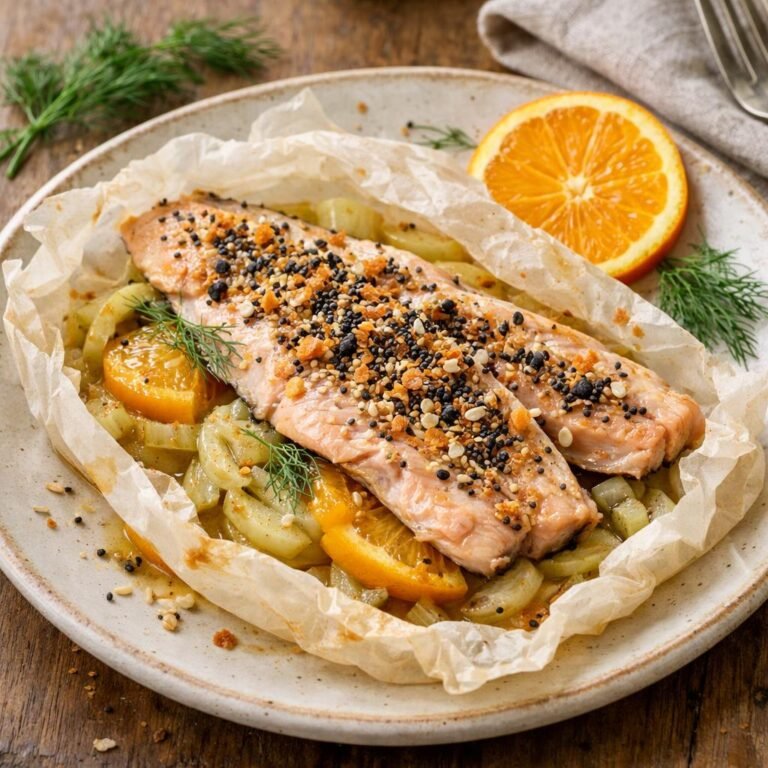 Truite en papillote orange