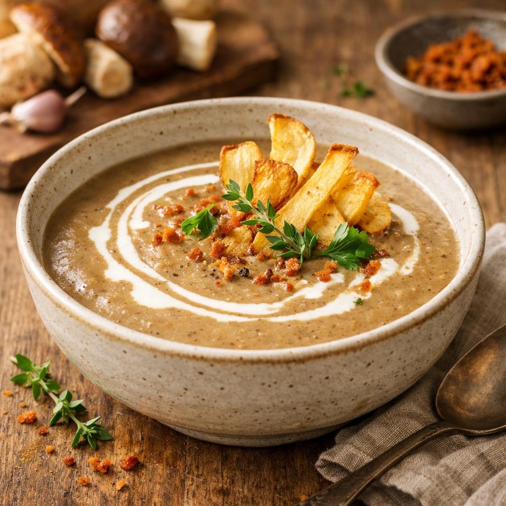 Velouté cèpes macis