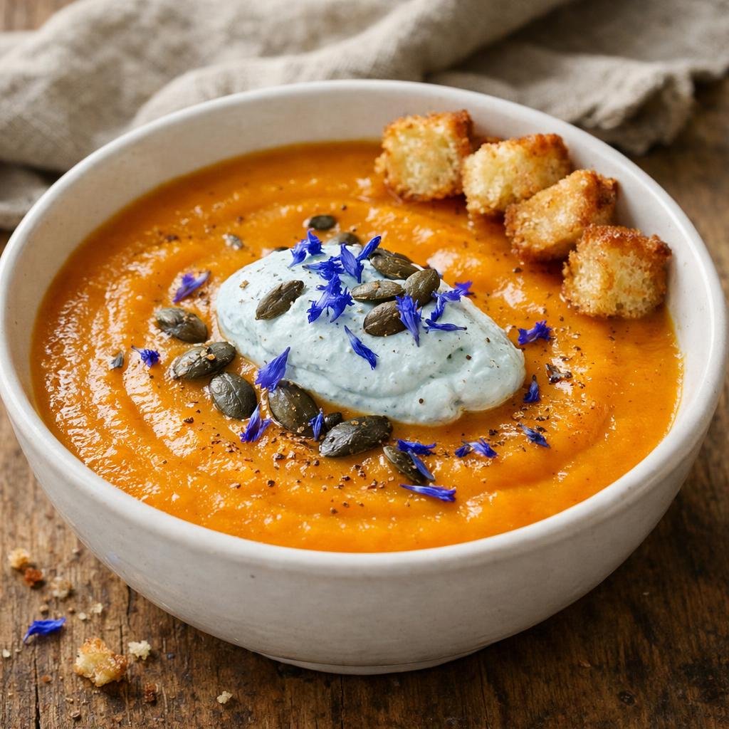 Velouté potimarron bleuet