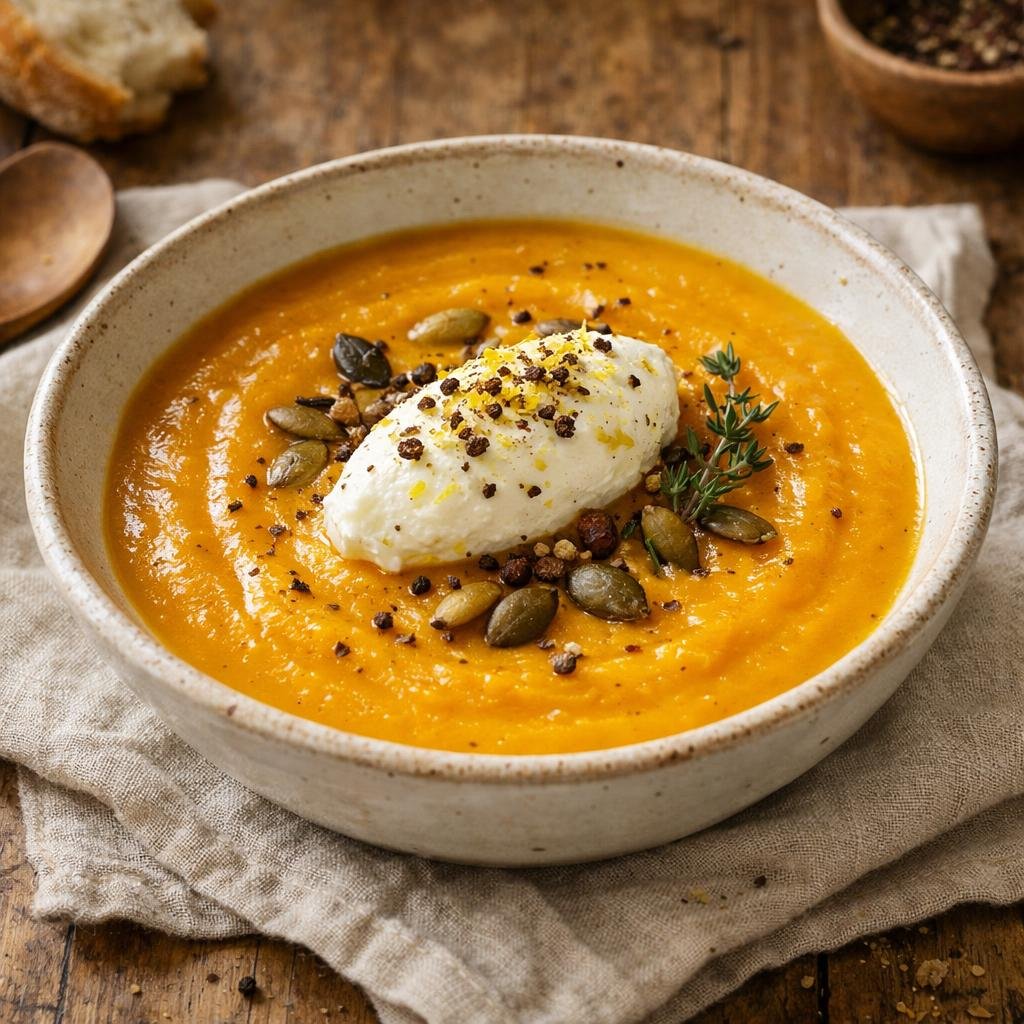 Velouté potimarron poivres