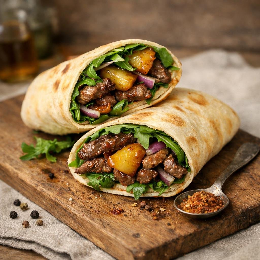 Wrap bœuf ail herbes