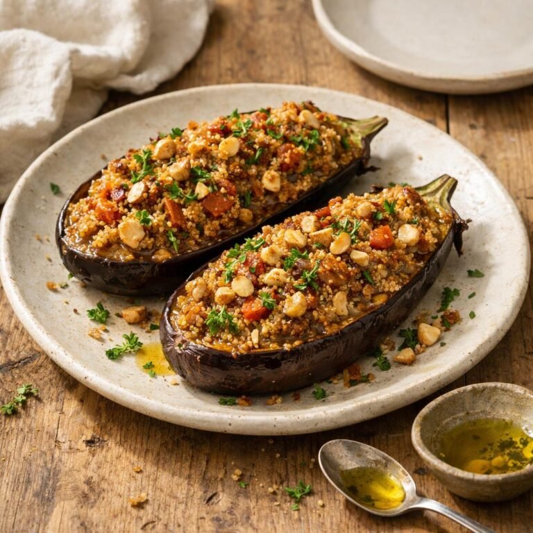 Aubergines farcies au quinoa