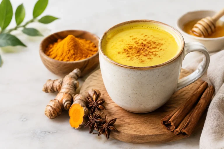 Boisson golden milk, douce et bien épicée