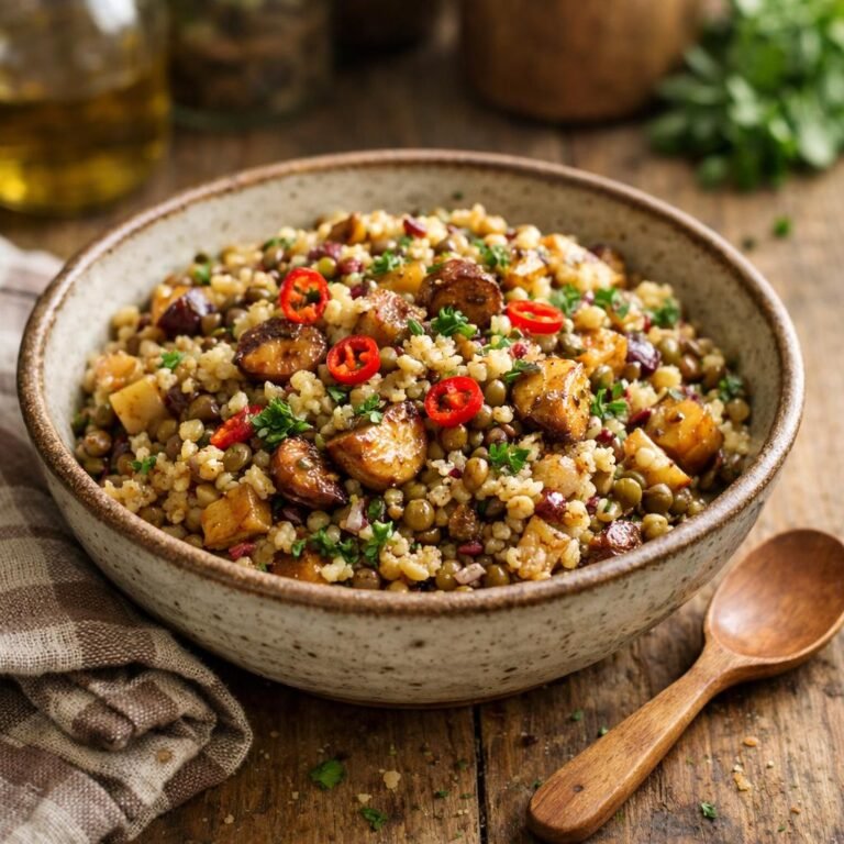 Boulgour lentilles piment