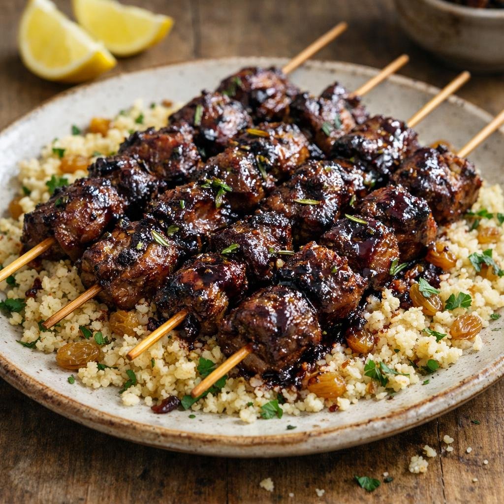 Brochettes d'agneau marinées