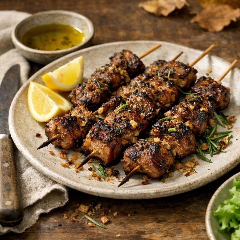 Brochettes d'agneau marinées