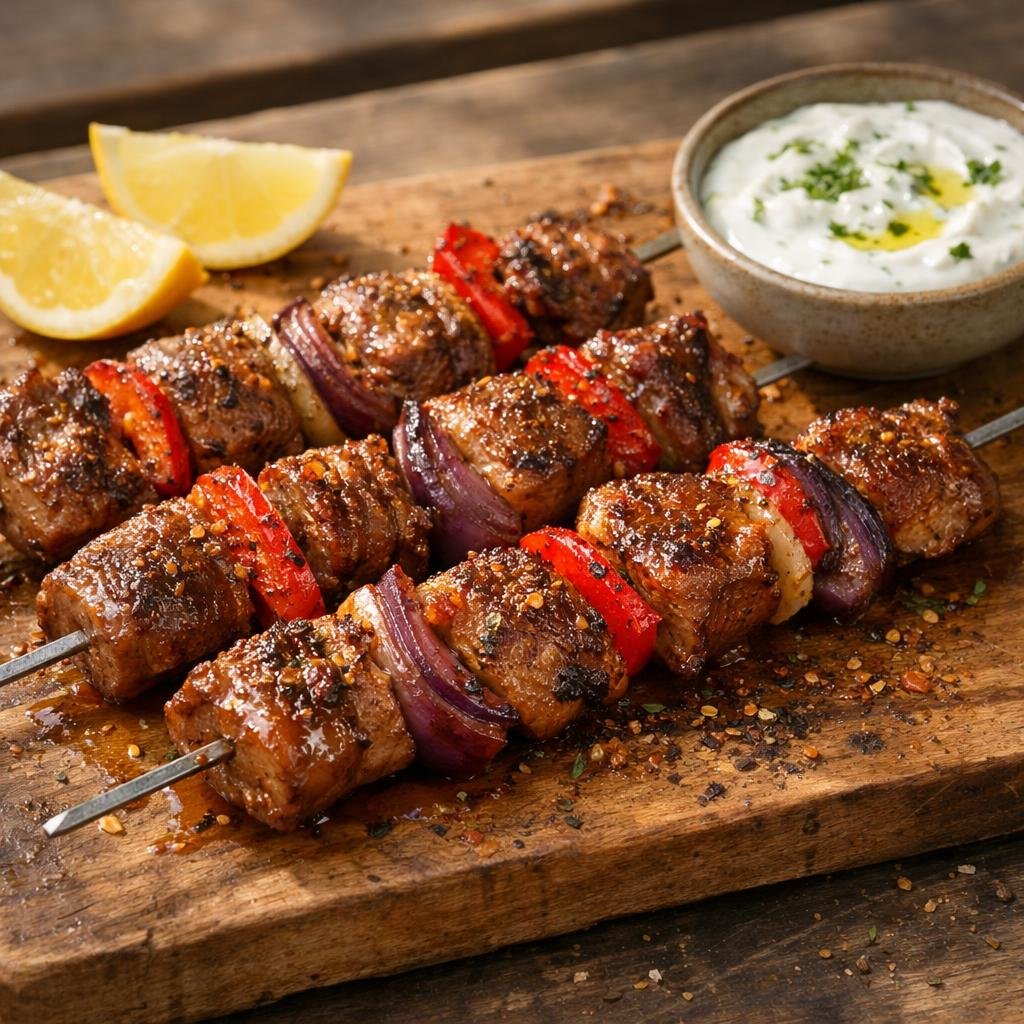 Brochettes d'agneau marinées