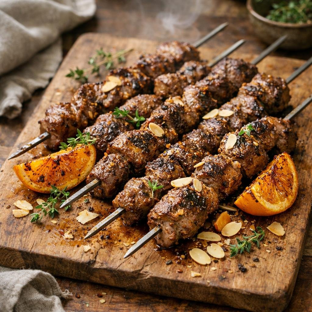 Brochettes d'agneau marinées