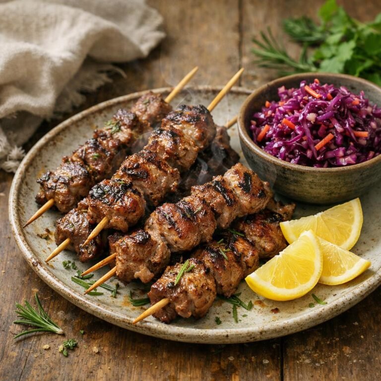 Brochettes d'agneau marinées
