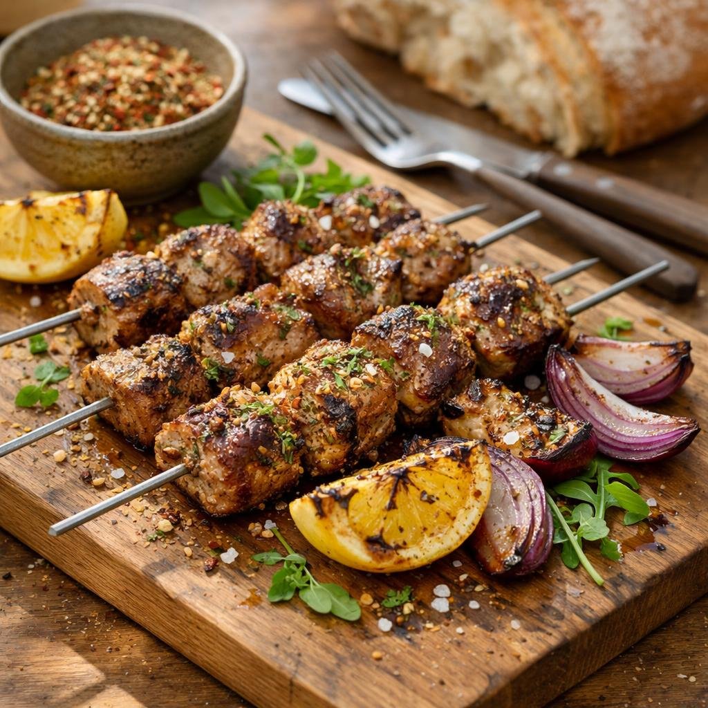 Brochettes d'agneau marinées
