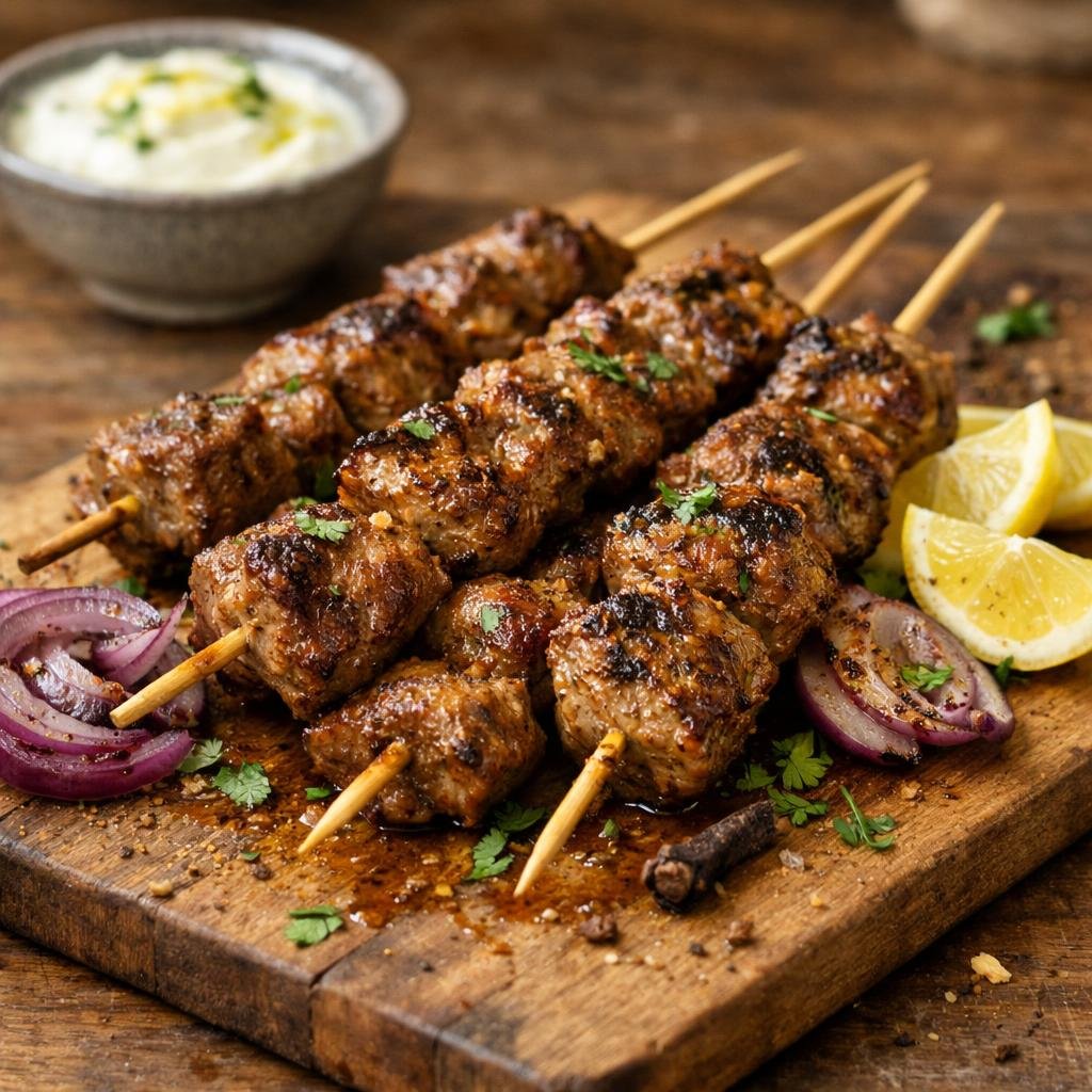 brochettes d'agneau marinées